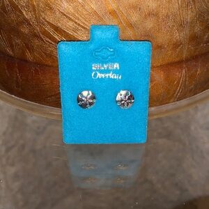 Sterling Silver Overlay Sand Dollar Earrings